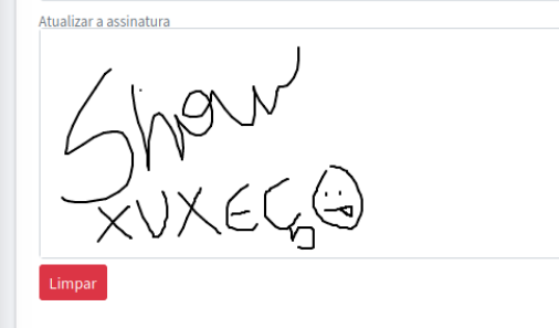 Assinatura na tela