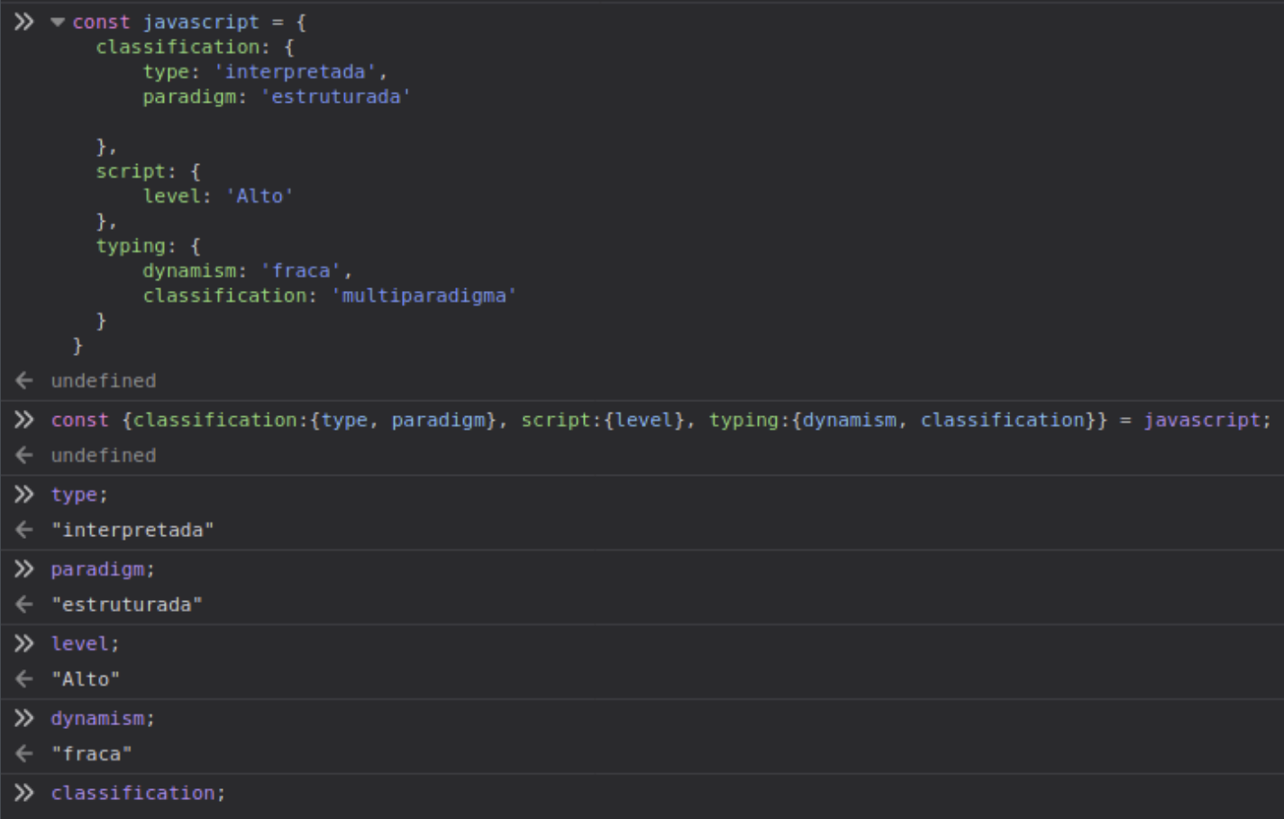JS-0803 - JavaScript Completo ES6 - Destructuring