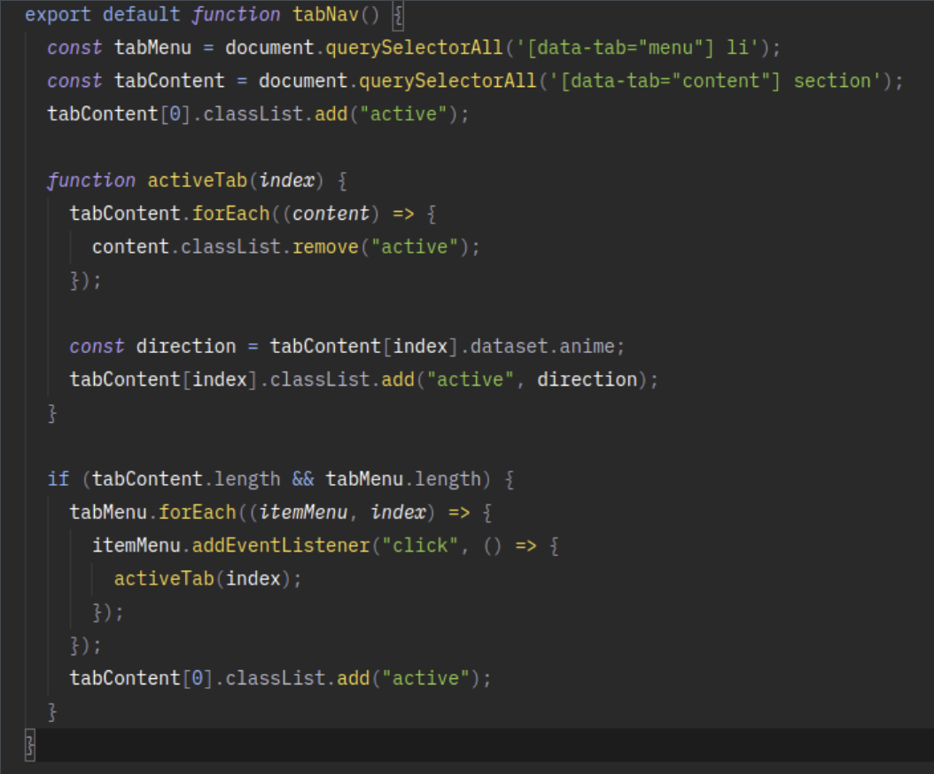 JS-1103 - JavaScript Completo ES6 - Refatoração Tabnav