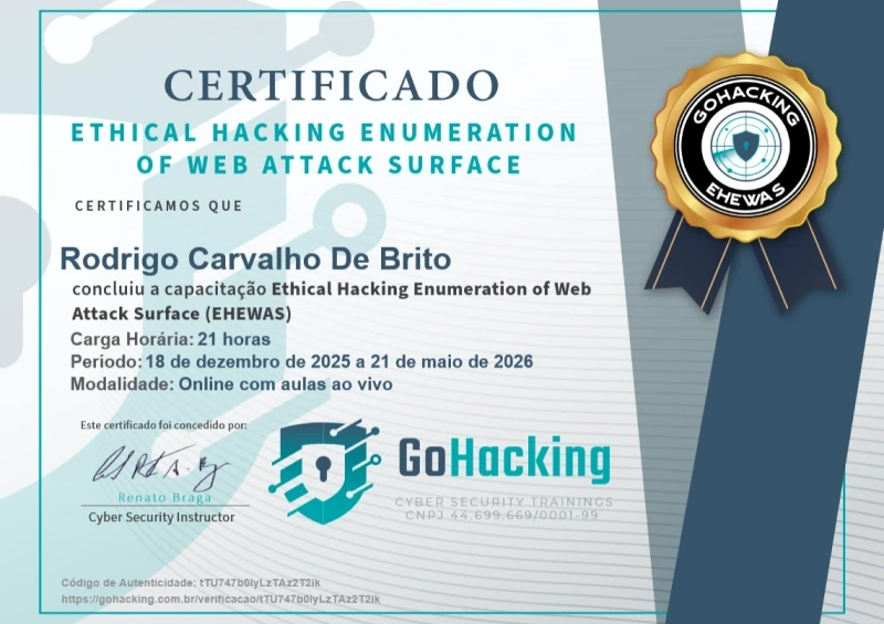 Ethical Hacking Enumeration of Web Attack Surface