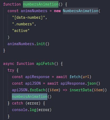 JS-1107 - JavaScript Completo ES6 - Refatoração Números Fetch